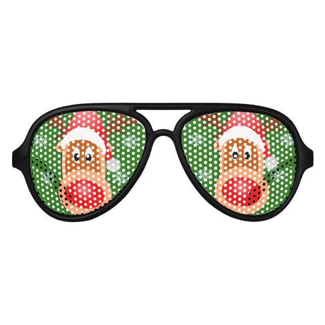 Frohe Weihnachten Niedliche Hirsche Party Shades S Partybrille (Vorderseite)