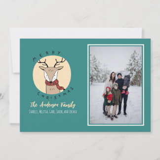 Frohe Weihnachten Niedliche Hirschfamilie Foto