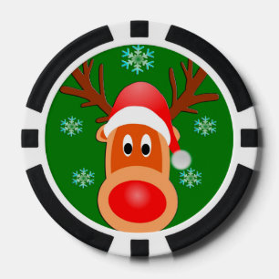 Frohe Weihnachten Niedliche Hirschschlupfen Poker Pokerchips
