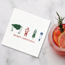 Frohe Weihnachten Niedliche Illustration Serviette