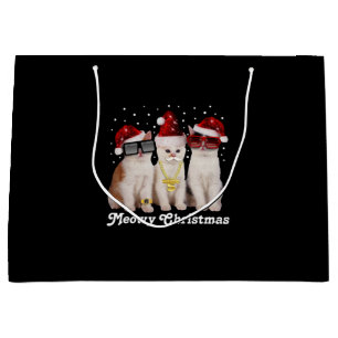 Frohe Weihnachten Niedliche Katze mit dem Weihna Große Geschenktüte
