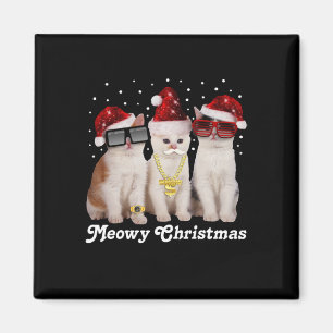 Frohe Weihnachten Niedliche Katze mit dem Weihna Magnet