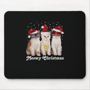 Frohe Weihnachten Niedliche Katze mit dem Weihna Mousepad