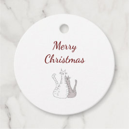 Frohe Weihnachten Niedliche Katzen Elegante Schrif Geschenkanhänger