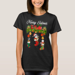Frohe Weihnachten Niedliche Katzen in Socken Katze T-Shirt