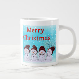 Frohe Weihnachten Niedliche kleine Schneemänner Ad Jumbo-Tasse