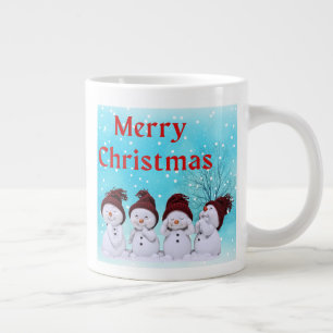 Frohe Weihnachten Niedliche kleine Schneemänner Ad Jumbo-Tasse