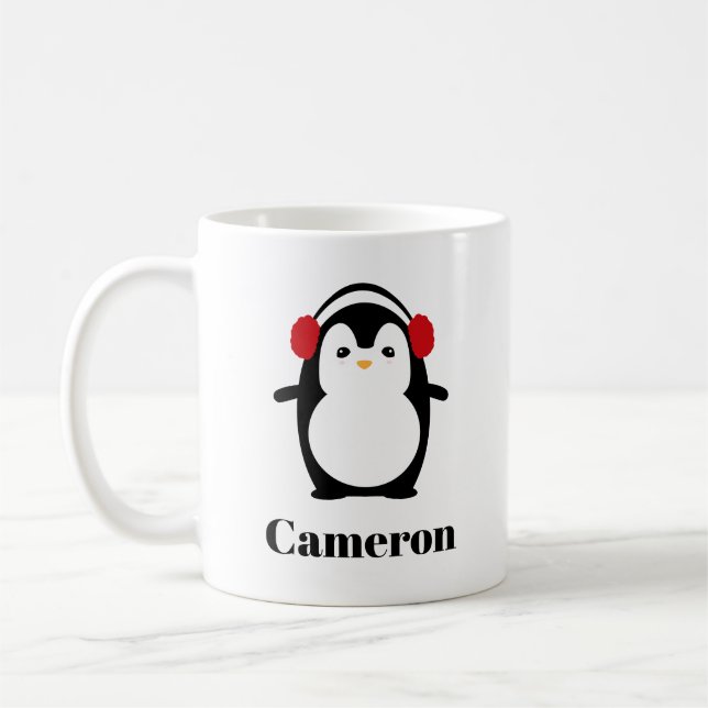 Frohe Weihnachten Niedliche Penguin Tasse personal (Links)