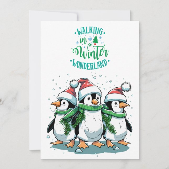 Frohe Weihnachten Niedliche Pinguine (Vorderseite)