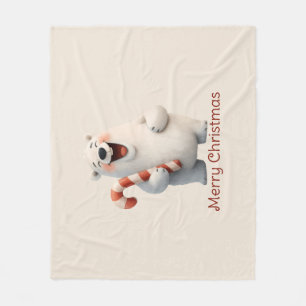 Frohe Weihnachten Niedliche Polar Bären Design Fleecedecke