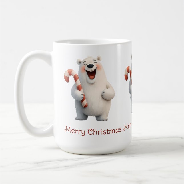 Frohe Weihnachten Niedliche Polar Bären Design Kaffeetasse (Links)