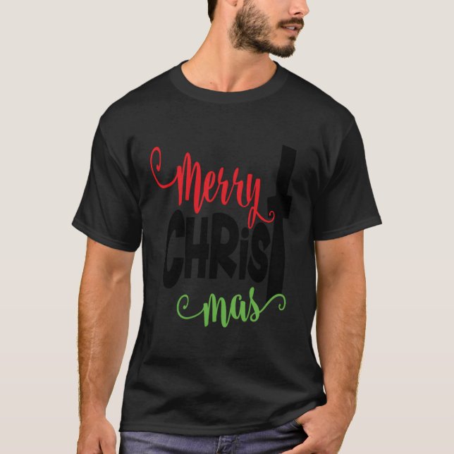 Frohe Weihnachten Niedliche religiöse Jesus Christ T-Shirt (Vorderseite)
