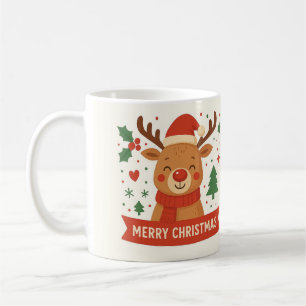 Frohe Weihnachten niedliche Rentiere Tasse