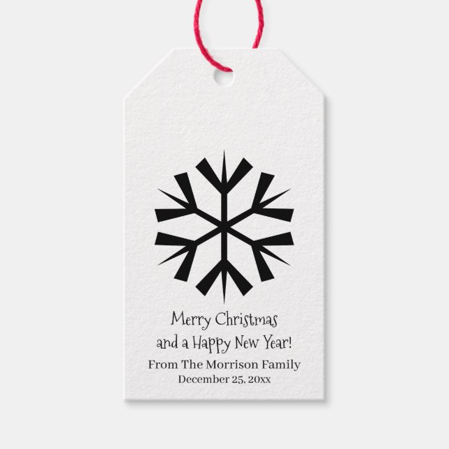 Frohe Weihnachten niedliche Schneeflocke, benutzer Geschenkanhänger (Vorderseite)