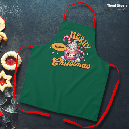 Frohe Weihnachten Niedliche Schokolade Tasse Schürze