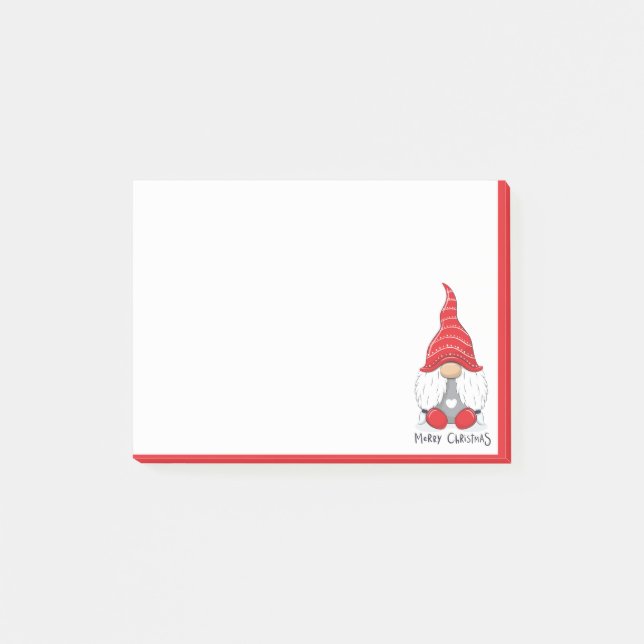 Frohe Weihnachten Niedliche Wasserfarbe Elf Gnome Post-it Klebezettel (Vorderseite)