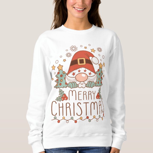 Frohe Weihnachten Niedliche Whimsical Weihnachten Sweatshirt (Vorderseite)