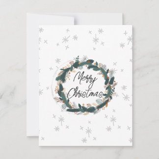 Frohe Weihnachten niedlichen Bauernhof modern weiß Mitteilungskarte