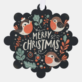 Frohe Weihnachten Niedlichen Füchse und Kaninchen Ornament Karte