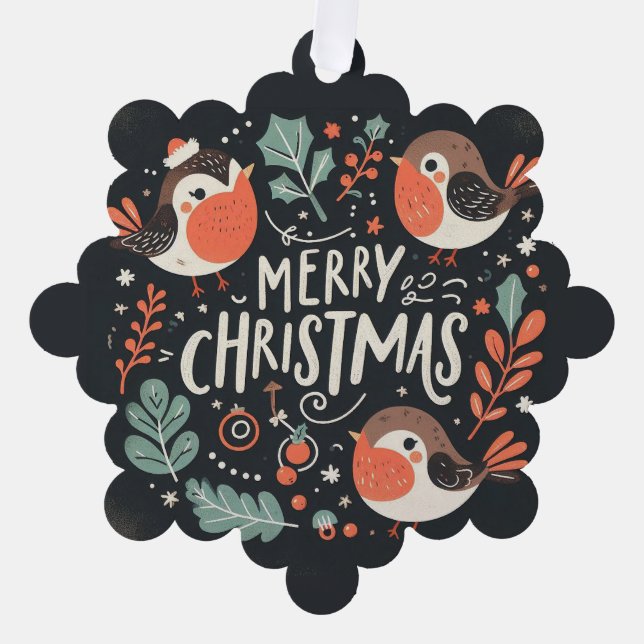 Frohe Weihnachten Niedlichen Füchse und Kaninchen  Ornament Karte (Vorderseite)