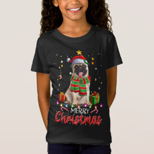 Frohe Weihnachten Niedlichen Mops Weihnachtsmannmü T-Shirt