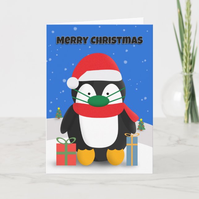 Frohe Weihnachten Niedlichen Pinguin in der pandem (Vorderseite)