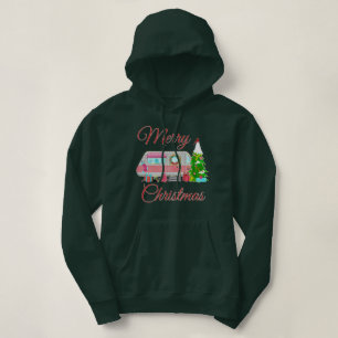 Frohe Weihnachten Niedlichen Vintagen Camper Trail Hoodie
