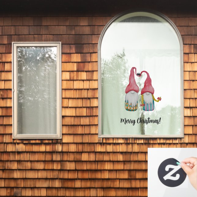 Frohe Weihnachten Niedlichen Winter Gnome in der L Fensteraufkleber (Fenster Zuhause)