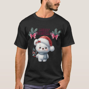 Frohe Weihnachten niedlicher Eisbär T-Shirt