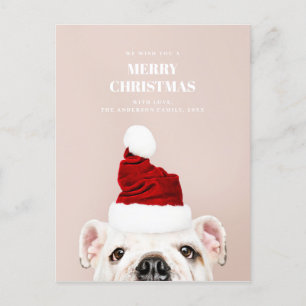 Frohe Weihnachten. Niedlicher Hund. Animal Santa C Feiertagspostkarte