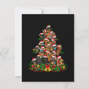 Frohe Weihnachten Niedlicher Hund Weihnachtsbaum Dankeskarte