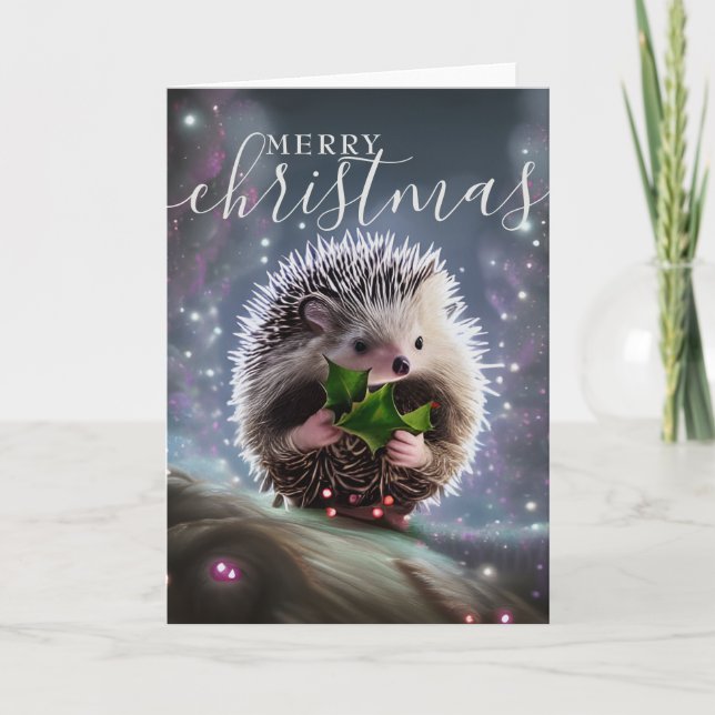 Frohe Weihnachten Niedlicher Igel (Vorderseite)
