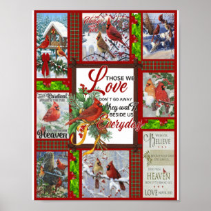 Frohe Weihnachten Niedlicher Kardinal Bird Lovers Poster