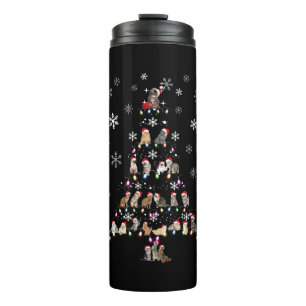 Frohe Weihnachten Niedlicher Katzenweihbaum Thermosbecher