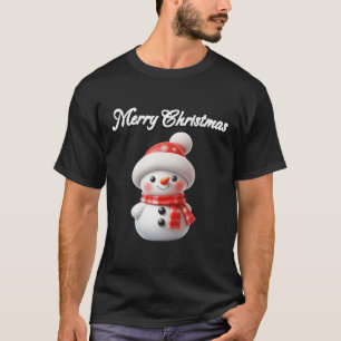 Frohe Weihnachten niedlicher Schneemann T-Shirt