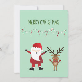 Frohe Weihnachten Niedlicher Weihnachtsmann Reinde