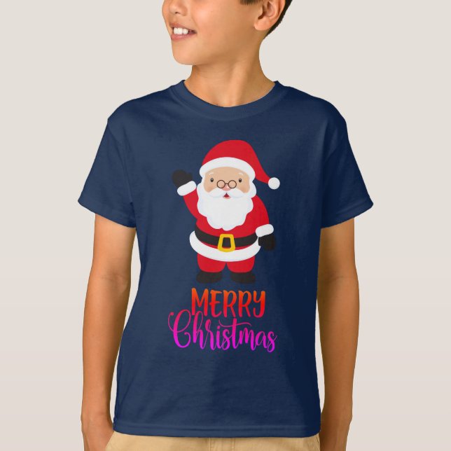 Frohe Weihnachten | Niedlicher Weihnachtsmann T-Shirt (Vorderseite)