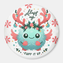 Frohe Weihnachten Niedliches blaues Monster Magnet