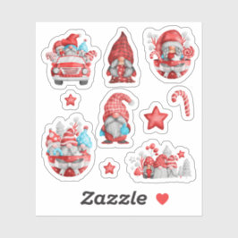 Frohe Weihnachten Niedliches Gnome für Kinder Blue Aufkleber