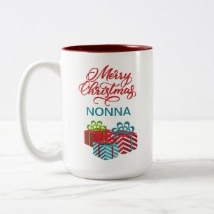 Frohe Weihnachten (Nonna) Zweifarbige Tasse