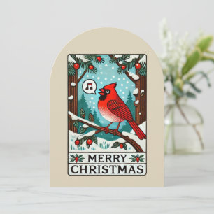 Frohe Weihnachten Nord Roter Kardinal Einladung