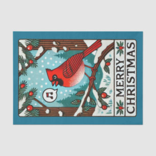 Frohe Weihnachten Nord Roter Kardinal Seidenpapier
