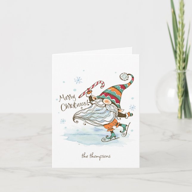 Frohe Weihnachten Nordic Gnome Weihnachten Karte (Vorderseite)
