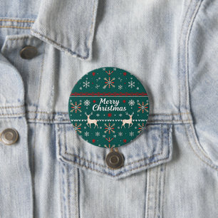 Frohe Weihnachten nordisches Muster Button