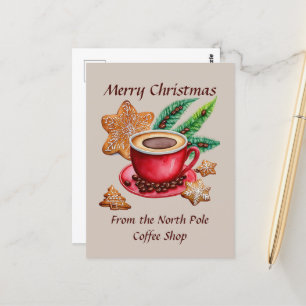 Frohe Weihnachten - Nordpol-Kaffee-Shop Postkarte