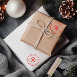 Frohe Weihnachten Nordpol Red Classic Gummistempel