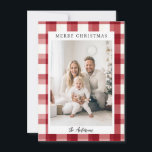 Frohe Weihnachten! Normales Muster, Foto Feiertagskarte<br><div class="desc">Kundenspezifisches "Frohe Weihnachten" kariert-Muster,  Foto-Urlaubskarte. Modern & einfach für Papier- und Digitalliebhaber in Print und Download.</div>