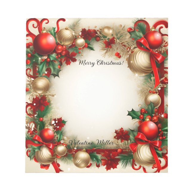 Frohe Weihnachten Notizblock (Vorderseite)