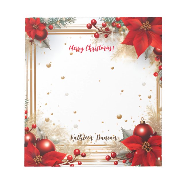 Frohe Weihnachten Notizblock (Vorderseite)