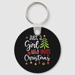 Frohe Weihnachten nur ein Mädchen, das Weihnachten Schlüsselanhänger